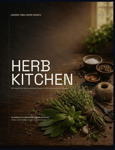 Garden Table Word Search Herb Kitchen cover