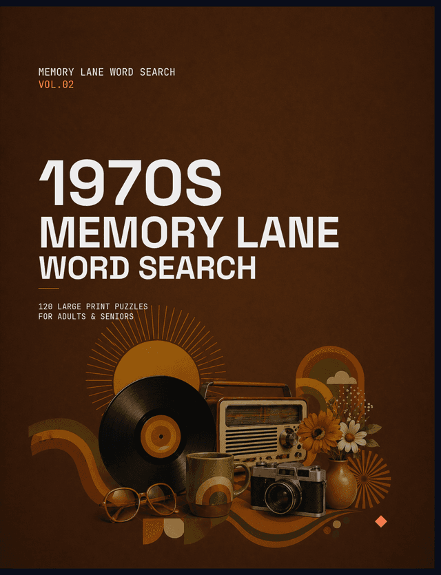 1970s Memory Lane Word Search cover